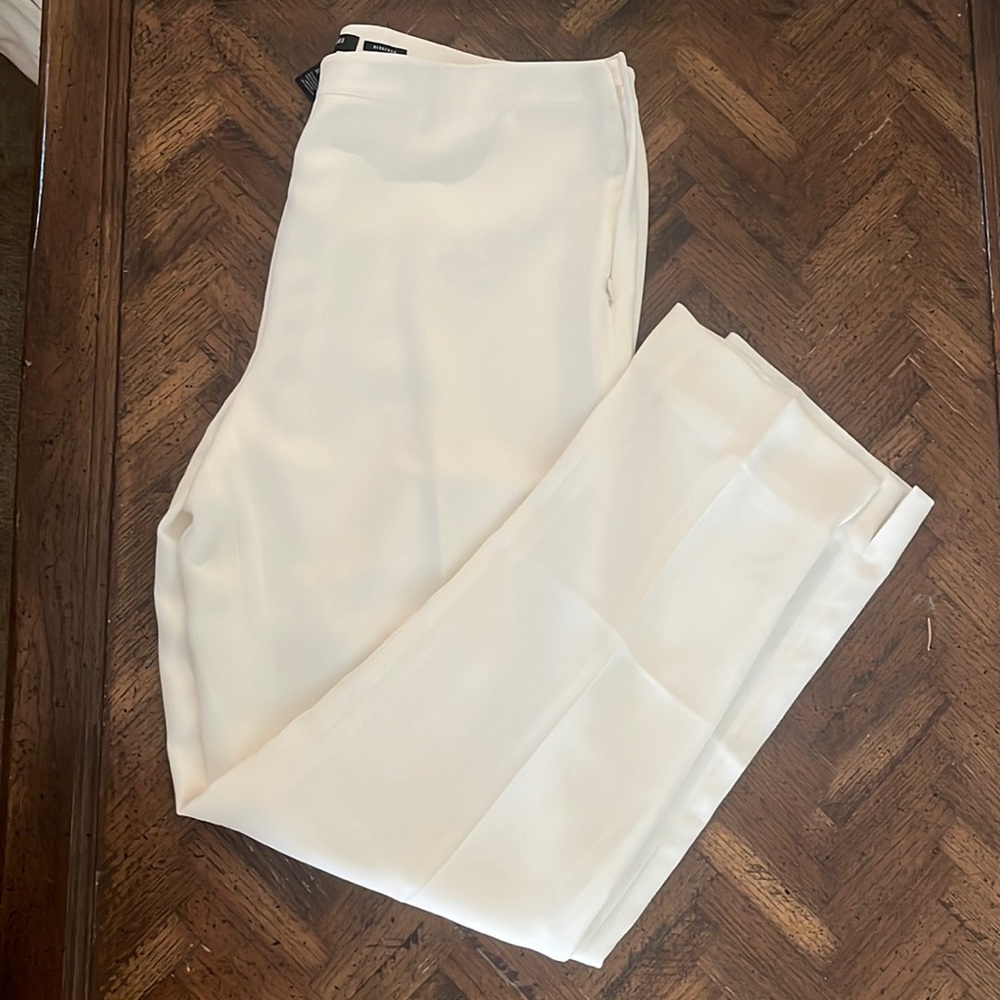 NWOT Lafayette 148 White Trousers Size 14